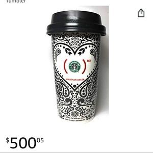 Collectors edition Starbucks ceramic Jonathan Adler thermal travel cup